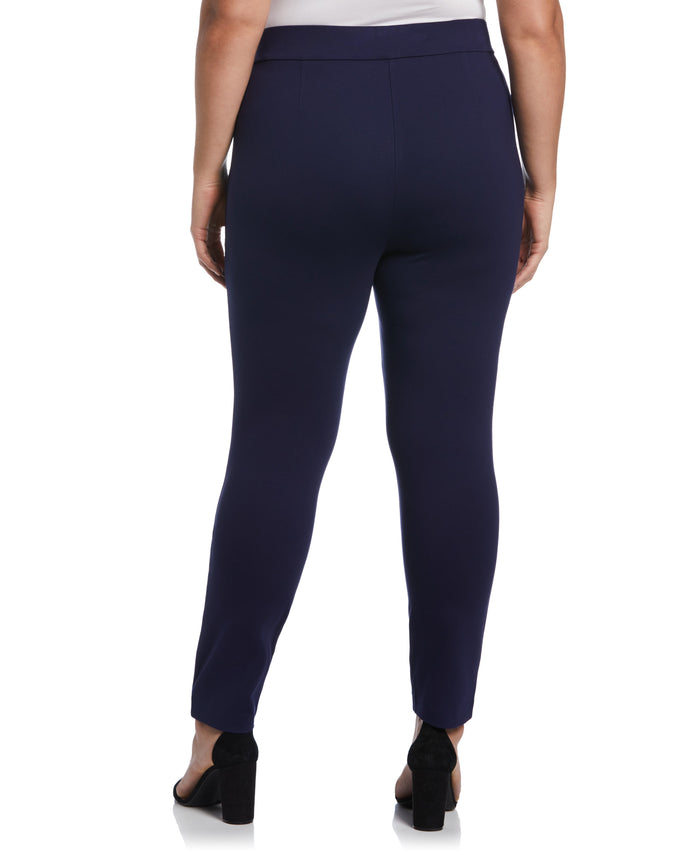Classic Fit Pull-On Ankle Pant with Zipper Detail (Peacoat)