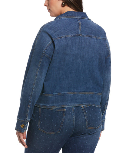 Cropped Oversized Denim Jacket (Coastal)