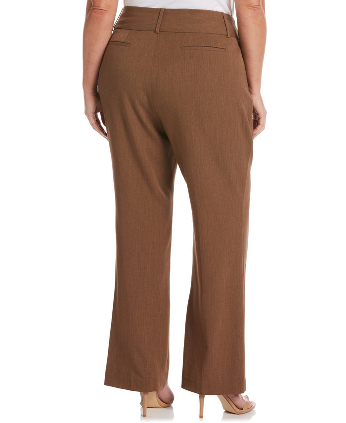 GABARDINE BOOTCUT PANT - CURVY FIT (Coffee Melange)