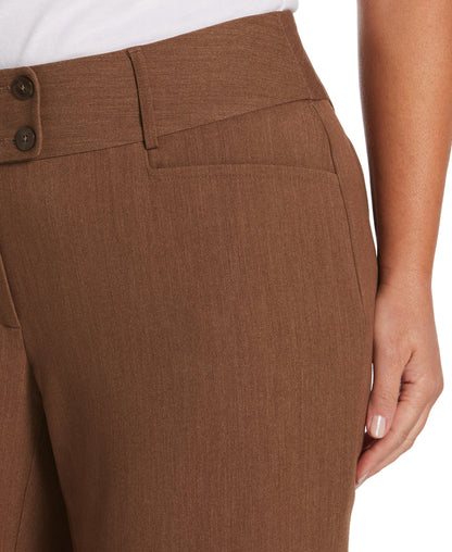 GABARDINE BOOTCUT PANT - CURVY FIT (Coffee Melange)