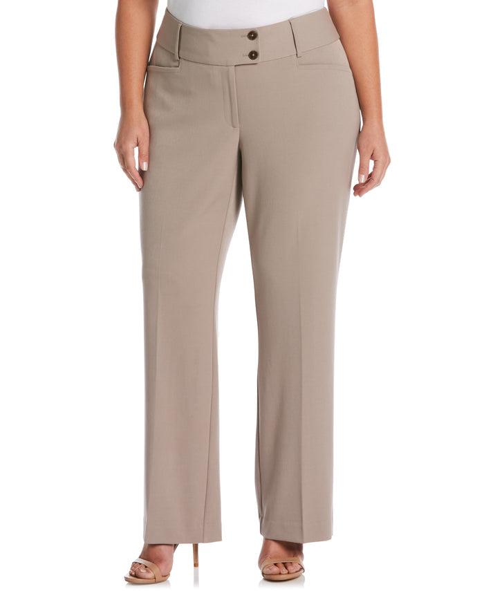 GABARDINE BOOTCUT PANT - CURVY FIT (Summer Straw)