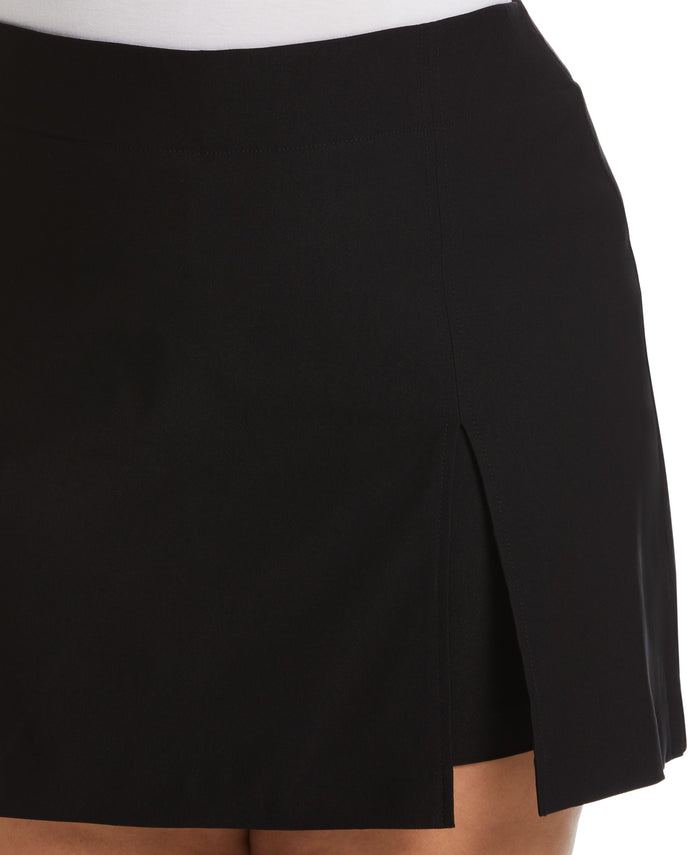 Modern Fit Skort with Front Slit (Black)