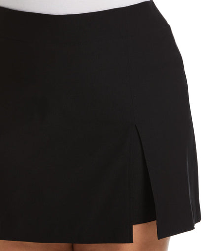 Modern Fit Skort with Front Slit (Black)