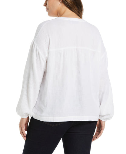 Solid Gauze Top (White)