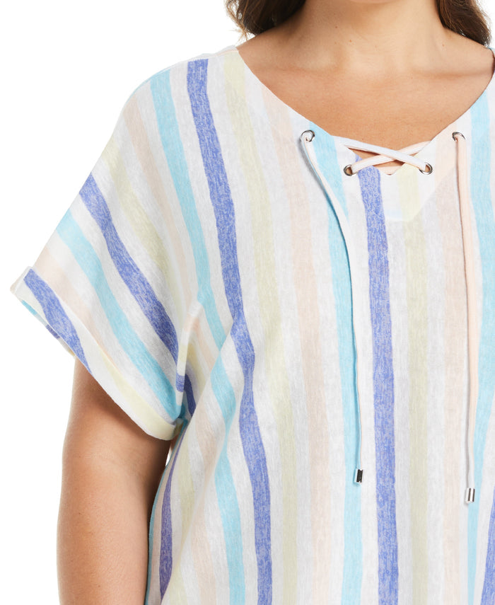 Stripe V-neck Top (Amparo Blue)