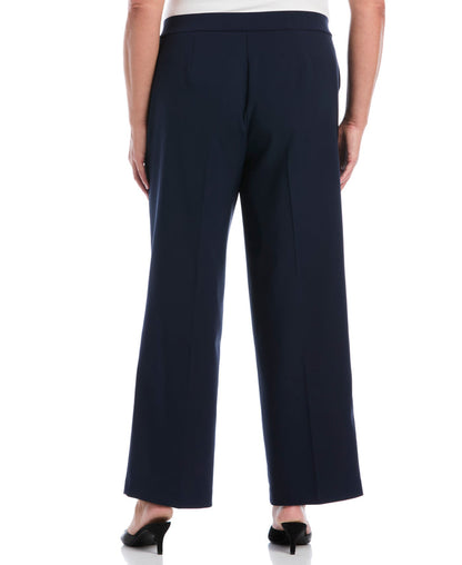 Plus Size Wide Leg Novelty Belt Pant (Black Iris)