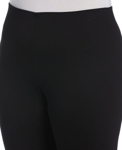 Ponte Knit Pull-On Stirrup Legging (Black)