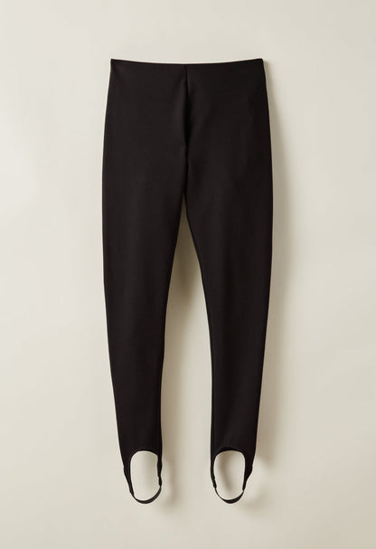 Ponte Knit Pull-On Stirrup Legging (Black)