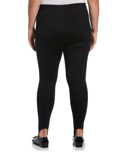 Ponte Knit Pull-On Stirrup Legging (Black)