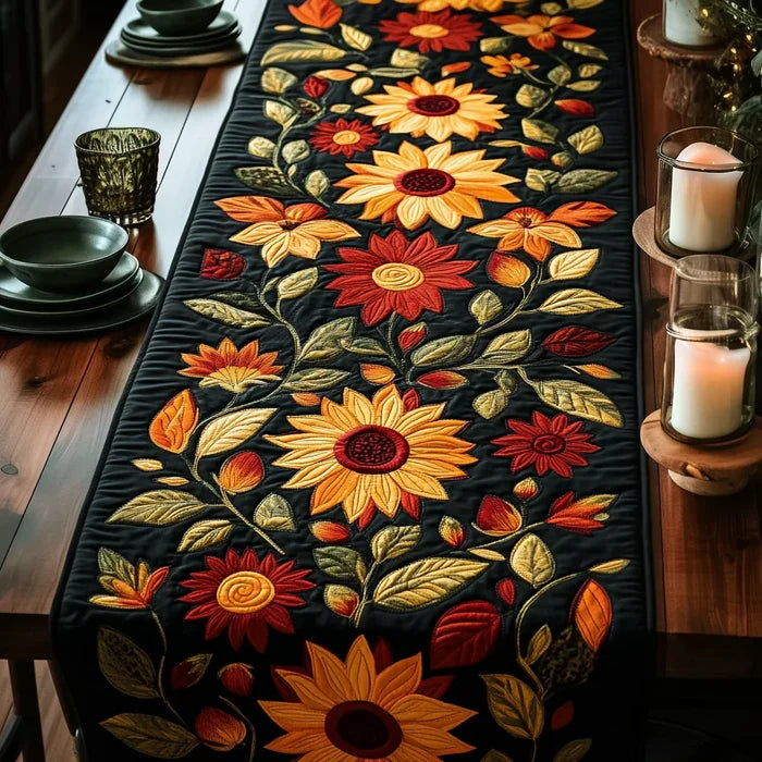 Quiltet bordløber - Efterårssolblomst