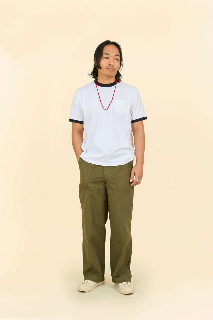 Rats Trim Pocket T-Shirt - White/Black