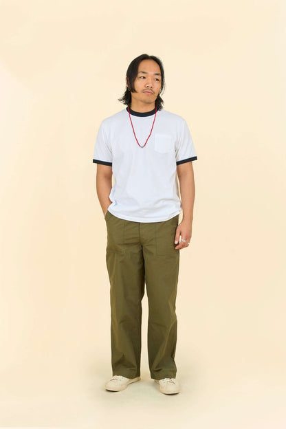 Rats Trim Pocket T-Shirt - White/Black