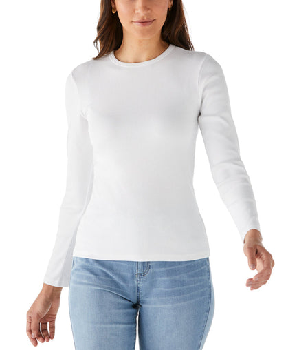 Ribbed Crew Neck Tee (White)