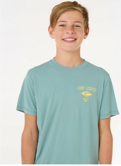 Rip Curl Icons Surflite UPF Short Sleeve Rash Vest Boy
