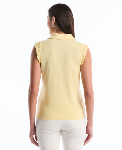 Petite Ruffle Polo (Pale Banana)