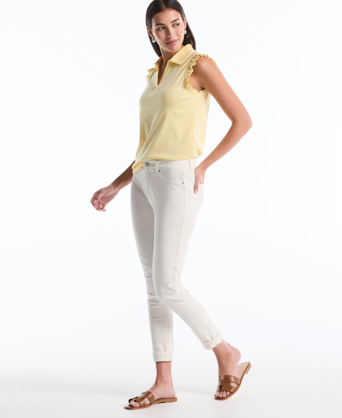 Petite Ruffle Polo (Pale Banana)