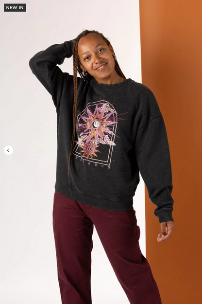 Saltrock Eclipse - Womens Oversized Sweat Shirt - Black
