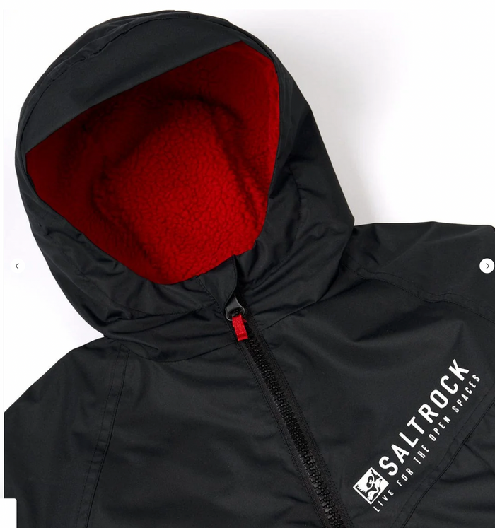 Saltrock Recycled Kids Sub Four Seasons Changing Robe - Black/Red