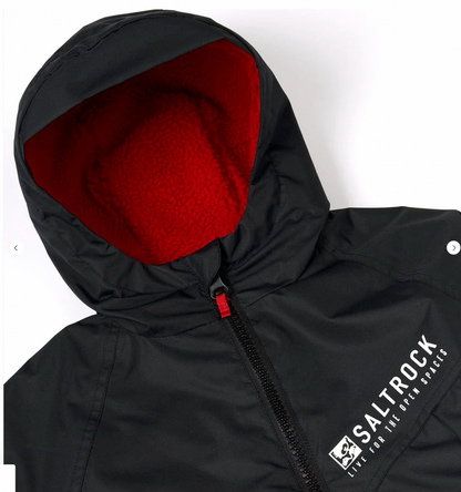 Saltrock Recycled Kids Sub Four Seasons Changing Robe - Black/Red