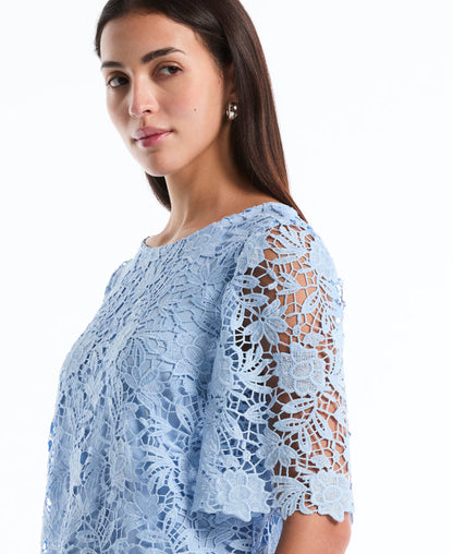 Scalloped Lace Top (Cerulean)