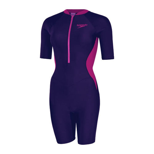 SPEEDO ASIA FIT WOMENS FRONT ZIP SHORT SLEEVE KNEESUIT