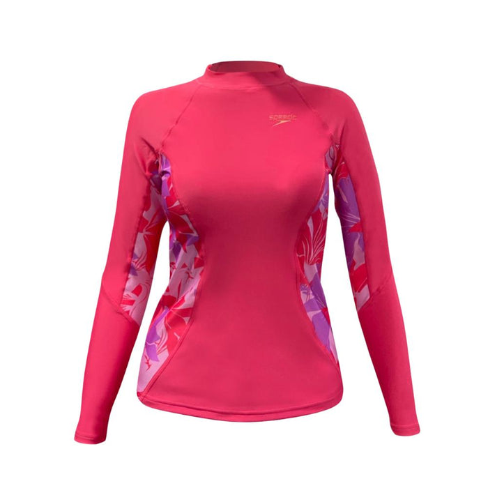 SPEEDO ASIA FIT WOMENS PRINTED LONG SLEEVE RASH TOP