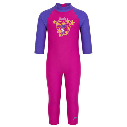 SPEEDO COLOR-BLOCK ALL IN ONE SUIT- TOTS GIRL-Swimwear-Speedo Malaysia-ECSTATIC/AFRICAN VIOLET-8-09283A242-Speedo Malaysia Online