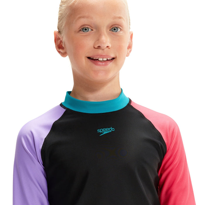 SPEEDO COLOURBLOCK RASH TOP & JAMMER SET - JUNIOR UNISEX