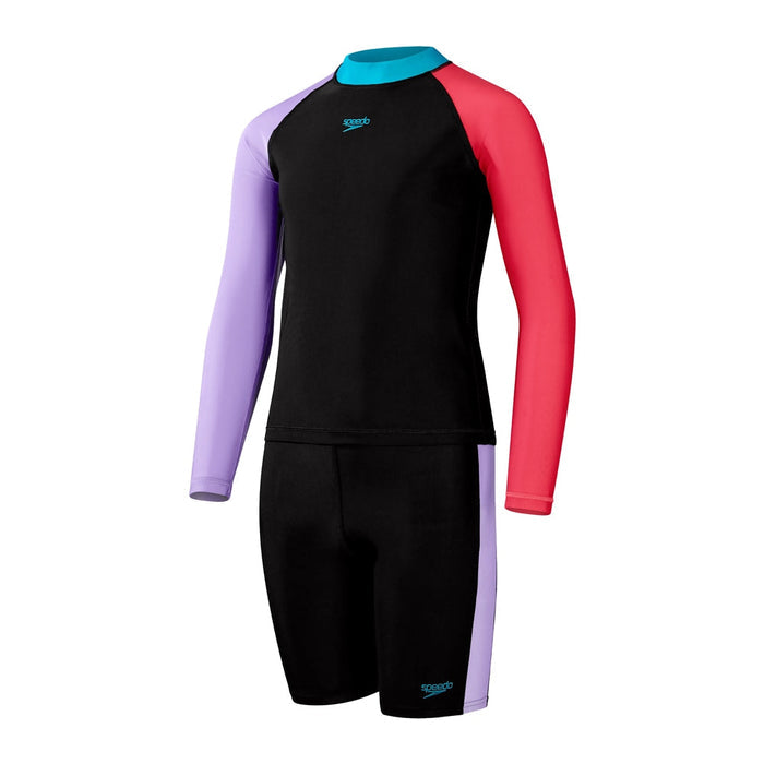 SPEEDO COLOURBLOCK RASH TOP & JAMMER SET - JUNIOR UNISEX
