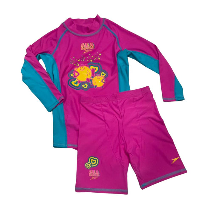 SPEEDO ESSENTIAL RASHGUARD LONG SLEEVES & JAMMER SET - TOTS GIRLS-Swimwear-Speedo Malaysia-Speedo Malaysia Online