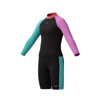SPEEDO GIRLS COLOURBLOCK RASH TOP & JAMMER SET - JUNIOR FEMALE-5-6YRS-NEON VIOLET-[custom.seasonyearcode]-Speedo Malaysia Online