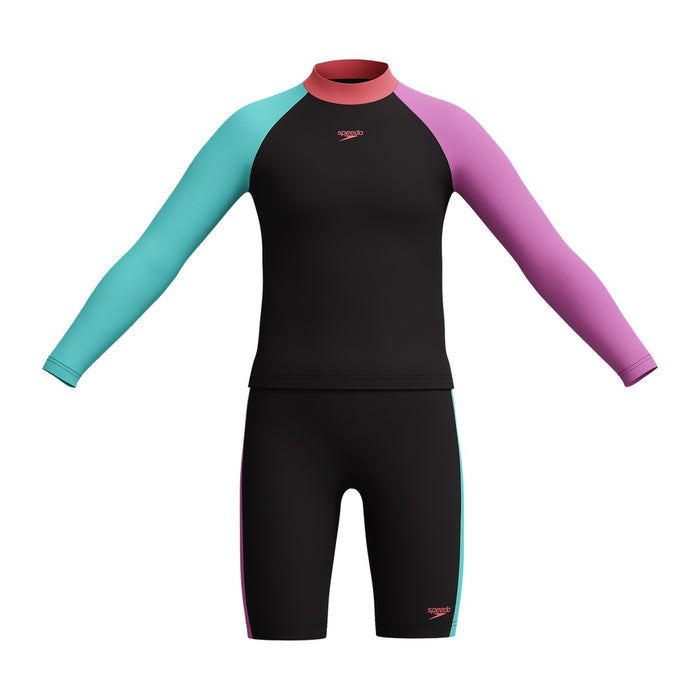 SPEEDO GIRLS COLOURBLOCK RASH TOP & JAMMER SET - JUNIOR FEMALE-[custom.seasonyearcode]-Speedo Malaysia Online