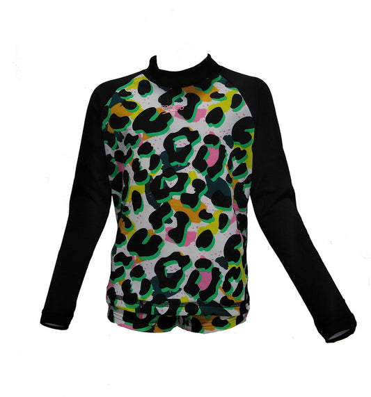 SPEEDO JUNGLESPEAK ALLOVER LONG SLEEVES RASH TOP BOYLEG SET - JUNIOR FEMALE