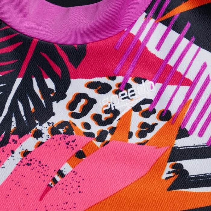 SPEEDO PRINTED LONG SLEEVE RASH TOP - JUNIOR FEMALE