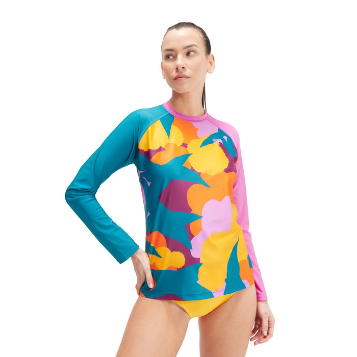 SPEEDO PRINTED LONG SLEEVE SWIM TEE