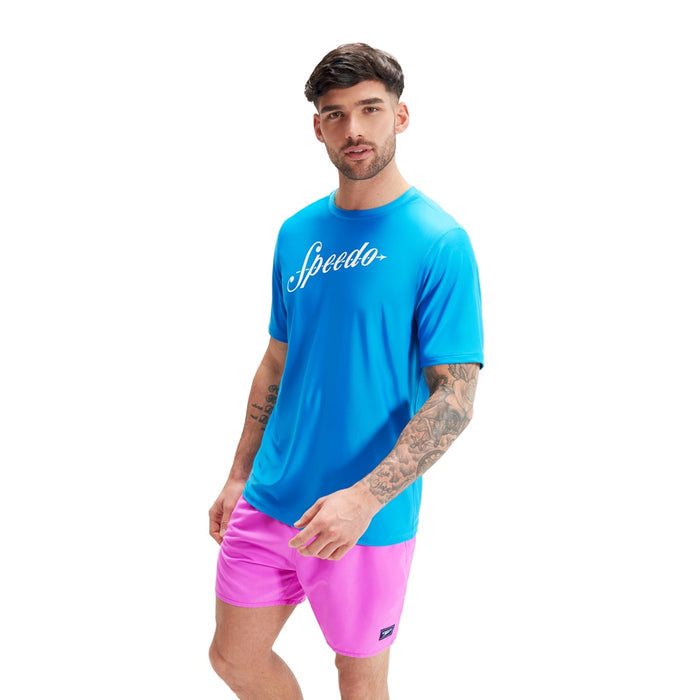 SPEEDO PRINTED SHORT SLEEVE SWIM TEE(*top only)