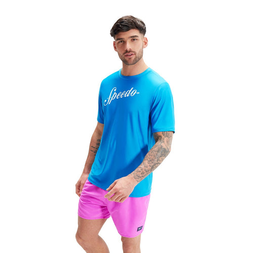 SPEEDO PRINTED SHORT SLEEVE SWIM TEE(*top only)