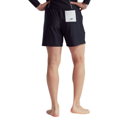 Speedo Wavechasers 2.0 men's black watershorts with white back pocket and Speedo logo.