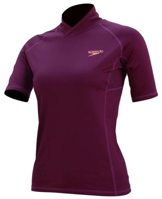 SPEEDO WOMENS ESSENTIAL SHORT SLEEVE BREATHABLE WATER ACTIVITY TOP
