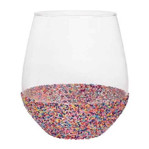 Dipped In Sprinkle Wine Glass
