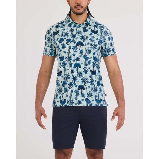 SAXX - DROPTEMP ALL DAY COOLING POLO | Palm Toile Mint