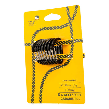 Aluminium Accessory Carabiners x8
