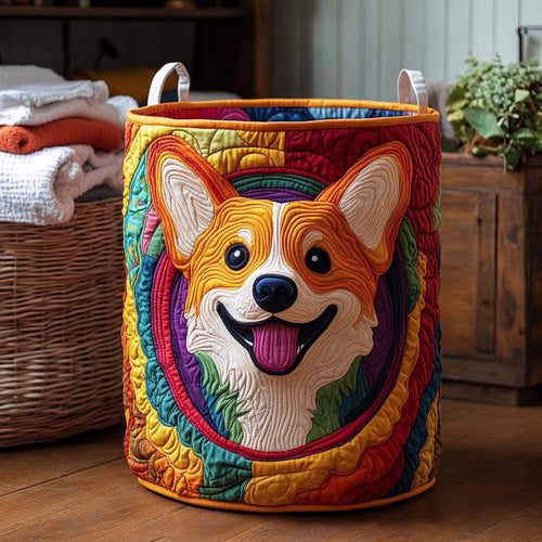Vasketøjskurv i Corgi-farver