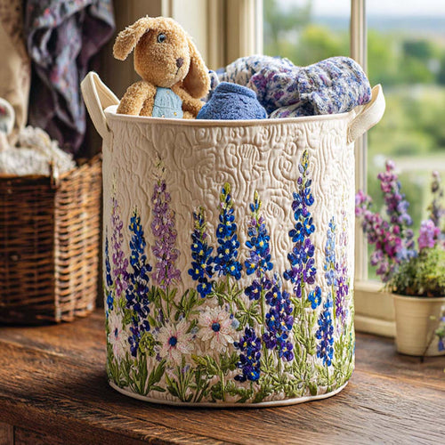 Vasketøjskurv i vilde blomster