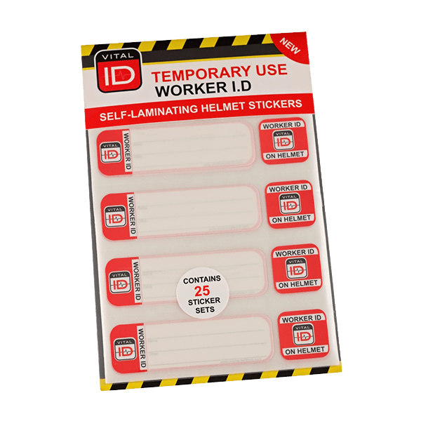 WSID-03 - Hard Hat Worker ID Temp Stickers (Pack of 25)