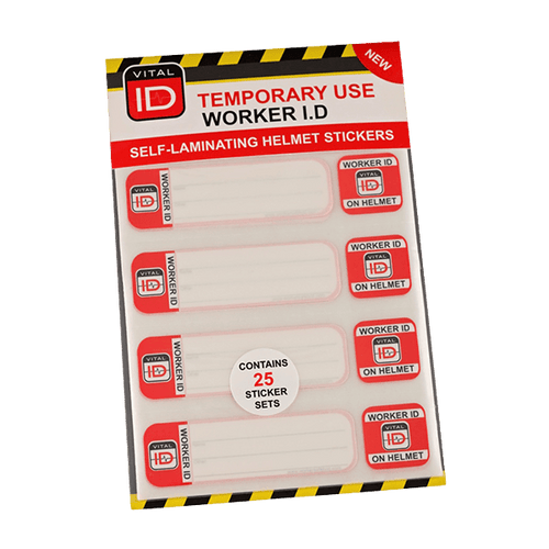 WSID-03 - Hard Hat Worker ID Temp Stickers (Pack of 25)